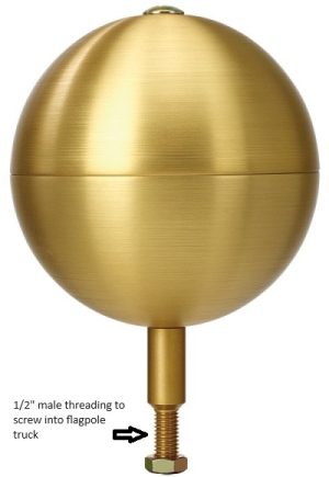 flagpole ball - gold anodized
