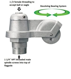 Single Revolving Flagpole Truck