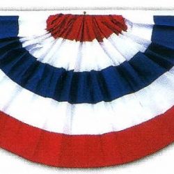 3x6 USA American Pleated Super-Poly Printed 2ply Flag 3' x 6' Bunting Fan