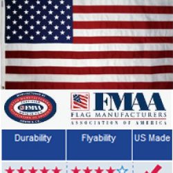 8x12 FT US American Flag Annin Tough Tex Polyester Flag 6 Rows Of Stitching